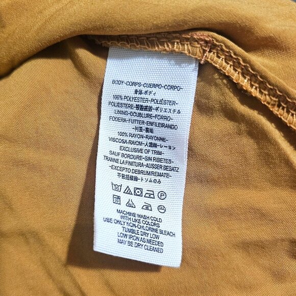 Free People Morning Light Floral Print Ruched Mini Dress Long Sleeve Gold 8 NWT - Picture 8 of 10